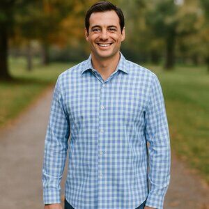 Bonobos Blue Checkered Shirt Size Large​​​​